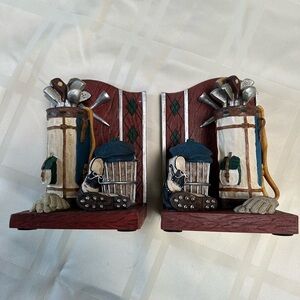 Highland Ridge Vintage Golf Themed Bookends by Russ